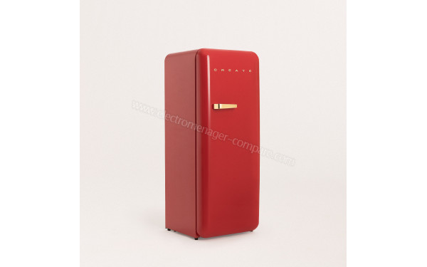 CREATE Retro Fridge 281L Or Rouge - Vue 3/4 gauche