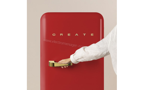 CREATE Retro Fridge 281L Or Rouge - Vue de face