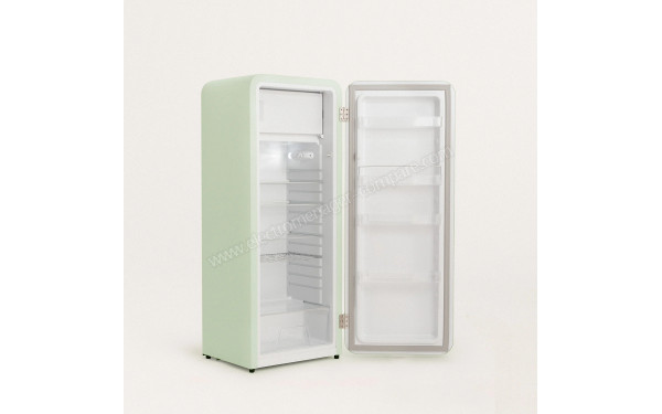 CREATE Retro Fridge 281L Or Vert Pastel - Vue de l'int&eacute;rieur