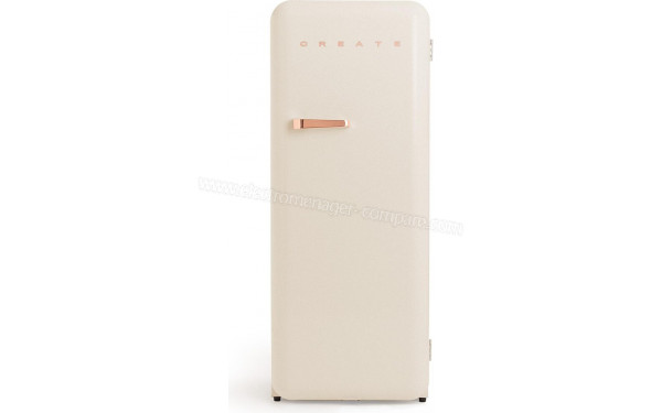 CREATE Retro Fridge 281L Rose Gold Beige - Vue de face