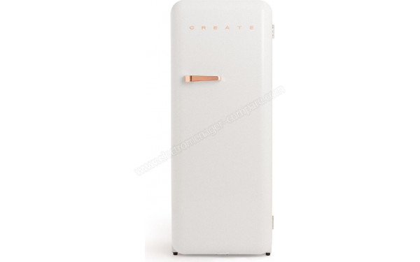 CREATE Retro Fridge 281L Rose Gold Blanc - Vue de face