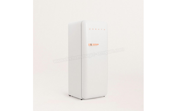 CREATE Retro Fridge 281L Rose Gold Blanc - Vue 3/4 gauche