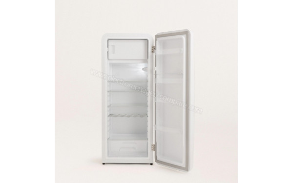 CREATE Retro Fridge 281L Rose Gold Blanc - Vue de l'int&eacute;rieur