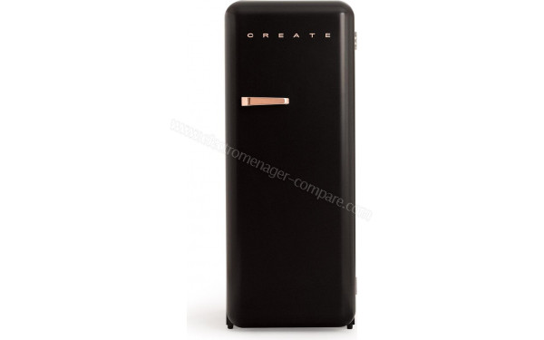 CREATE Retro Fridge 281L Rose Gold Noir - Vue de face