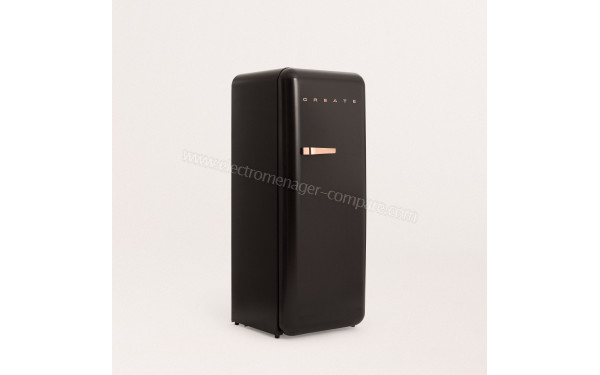 CREATE Retro Fridge 281L Rose Gold Noir - Vue 3/4 gauche