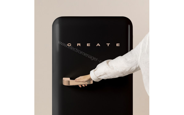 CREATE Retro Fridge 281L Rose Gold Noir - Vue de face