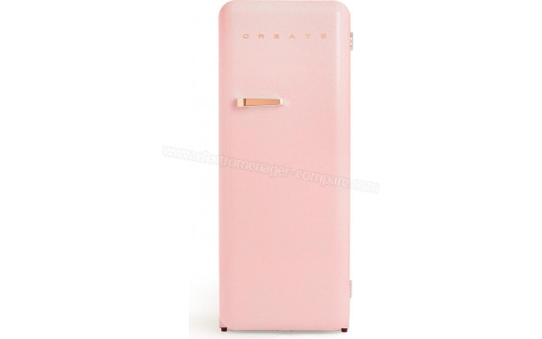 CREATE Retro Fridge 281L Rose Gold Rose Pastel - Vue de face