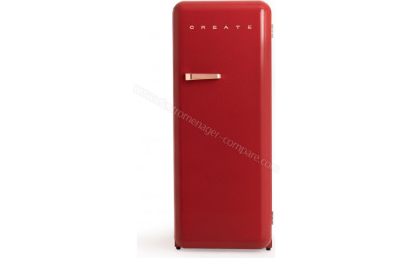 CREATE Retro Fridge 281L Rose Gold Rouge - Vue de face