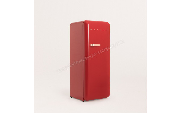 CREATE Retro Fridge 281L Rose Gold Rouge - Vue 3/4 gauche