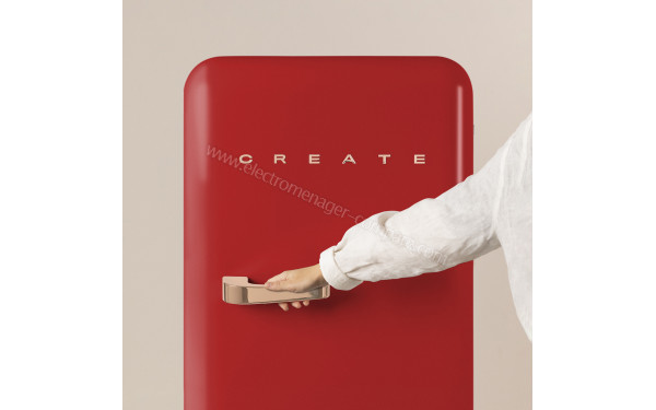 CREATE Retro Fridge 281L Rose Gold Rouge - Vue de face