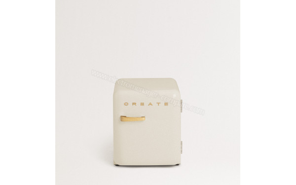 CREATE Retro Fridge 48L Bois Beige - Vue de face