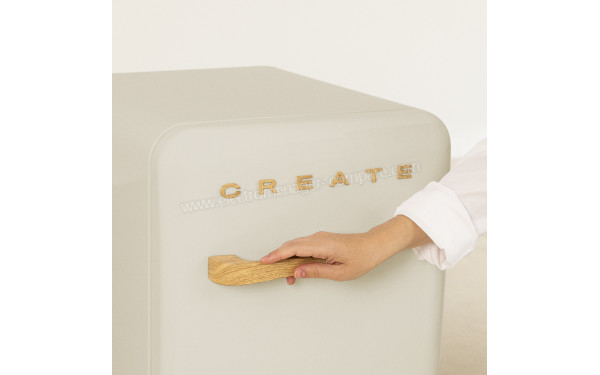 CREATE Retro Fridge 48L Bois Beige - Finition Bois