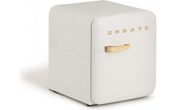 CREATE Retro Fridge 48L Bois Blanc - Vue 3/4 gauche