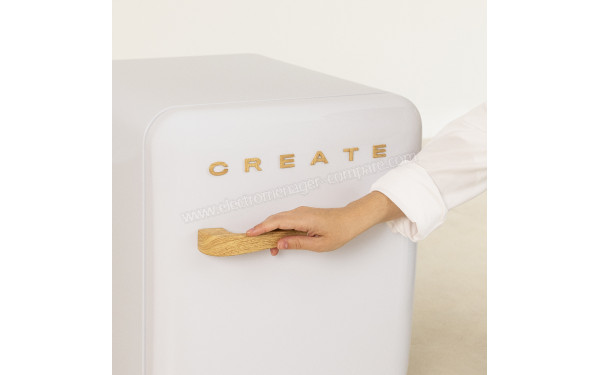 CREATE Retro Fridge 48L Bois Blanc - Finition bois