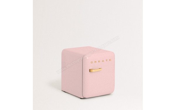CREATE Retro Fridge 48L Bois Rose - Vue 3/4 gauche