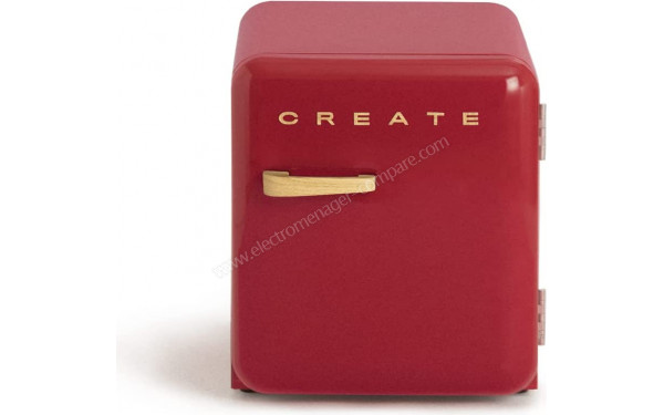 CREATE Retro Fridge 48L Bois Rouge - Vue de face