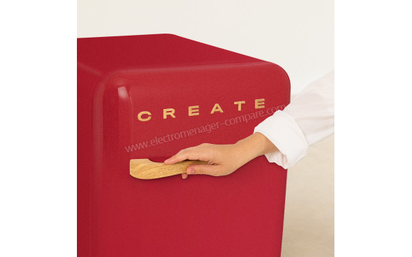 CREATE Retro Fridge 48L Bois Rouge - Finition Bois