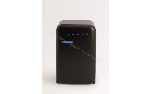 CREATE Retro Fridge 107L Bleu Cobalt Noir - Vue de face