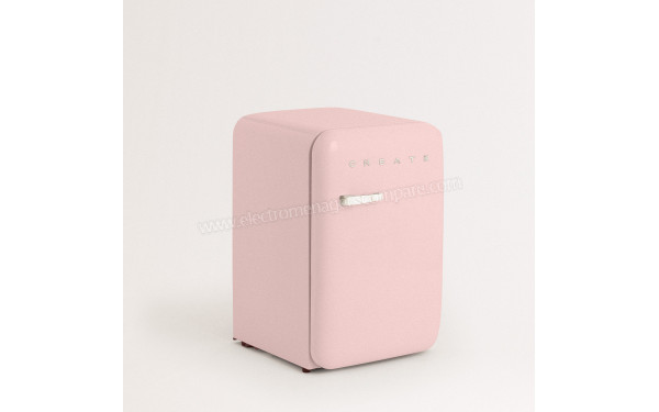 CREATE Retro Fridge 107L Marbre Rose - Vue 3/4 gauche
