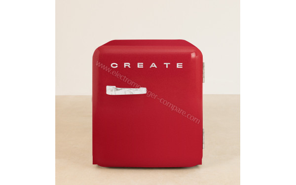 CREATE Retro Fridge 48L Marbre Rouge - Vue de face