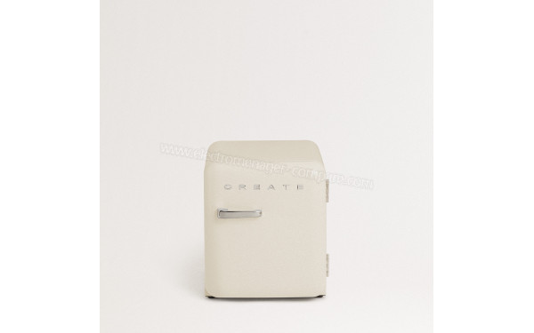 CREATE Retro Fridge 48L Argent Beige - Vue de face