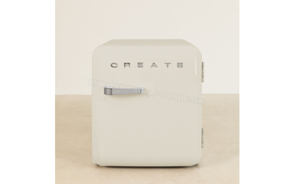 CREATE Retro Fridge 48L Argent Beige - Vue de face