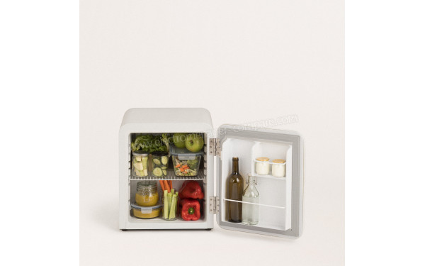 CREATE Retro Fridge 48L Argent Blanc - Vue de l'int&eacute;rieur