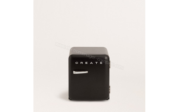 CREATE Retro Fridge 48L Argent Noir - Vue de face
