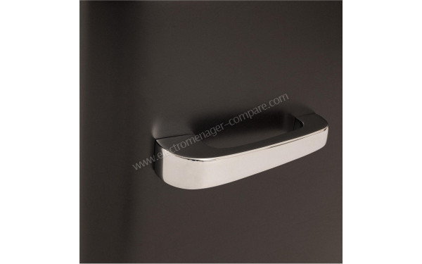 CREATE Retro Fridge 48L Argent Noir - Zoom sur la poign&eacute;e