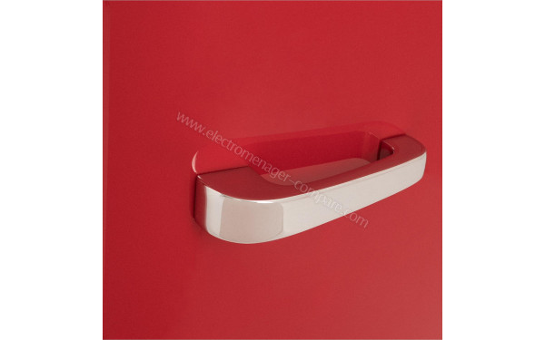 CREATE Retro Fridge 48L Argent Rouge - Zoom sur la poign&eacute;e