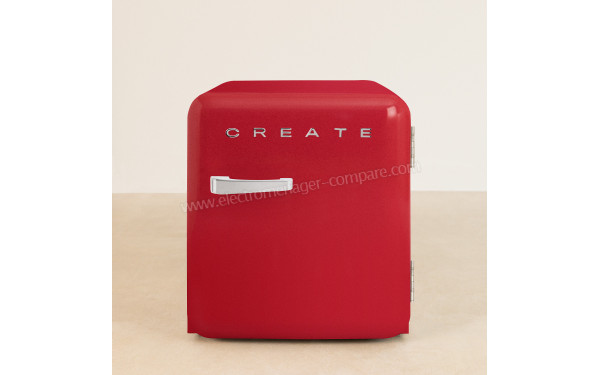 CREATE Retro Fridge 48L Argent Rouge - Vue de face