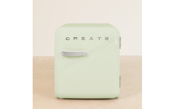 CREATE Retro Fridge 48L Argent Vert Pastel - Vue de face