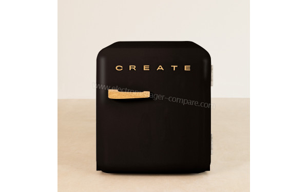 CREATE Retro Fridge 48L Bois Noir - Vue de face