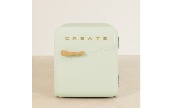 CREATE Retro Fridge 48L Bois Vert Pastel - Vue de face
