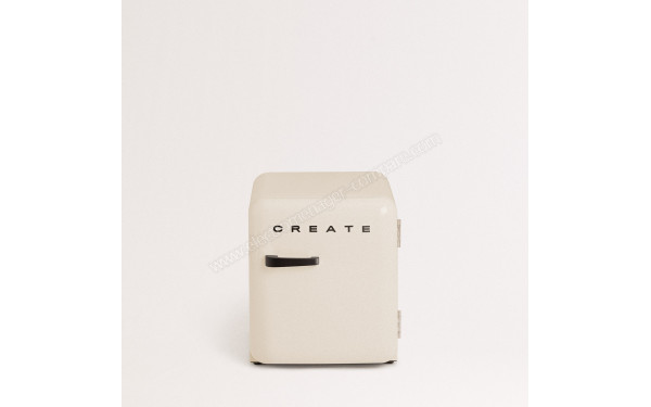 CREATE Retro Fridge 48L Black Beige - Vue de face