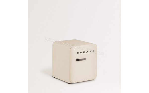 CREATE Retro Fridge 48L Black Beige - Vue 3/4 gauche