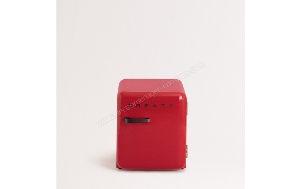CREATE Retro Fridge 48L Black Rouge - Vue de face