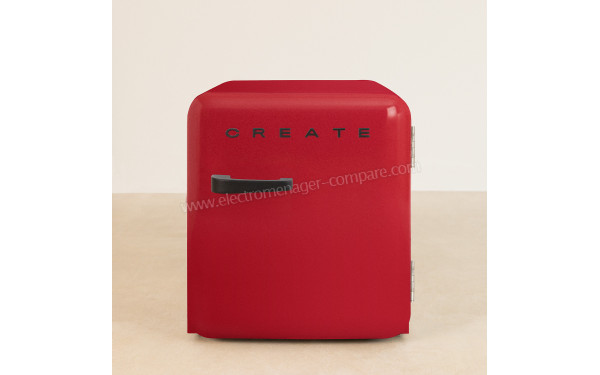 CREATE Retro Fridge 48L Black Rouge - Vue de face