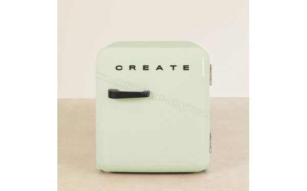 CREATE Retro Fridge 48L Black Vert Pastel - Vue de face