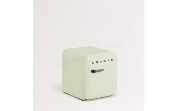 CREATE Retro Fridge 48L Black Vert Pastel - Vue 3/4 gauche