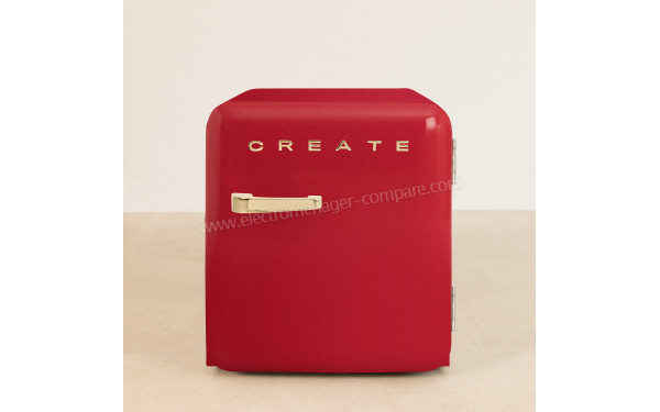 CREATE Retro Fridge 48L Or Rouge - Vue de face