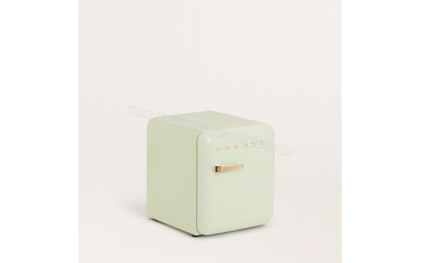 CREATE Retro Fridge 48L Or Vert Pastel - Vue 3/4 gauche