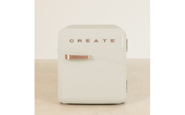 CREATE Retro Fridge 48L Rose Gold Beige - Vue de face