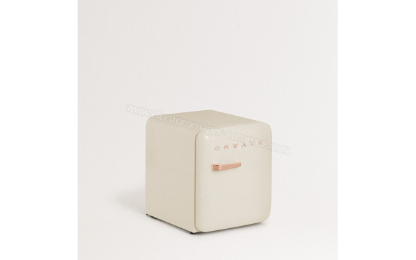 CREATE Retro Fridge 48L Rose Gold Beige - Vue 3/4 gauche