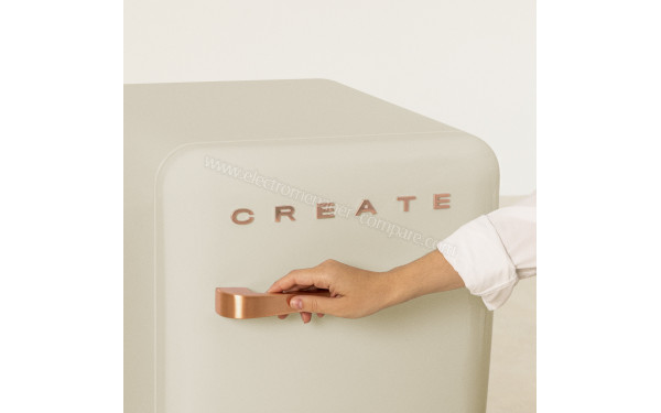CREATE Retro Fridge 48L Rose Gold Beige - Zoom sur la poign&eacute;e