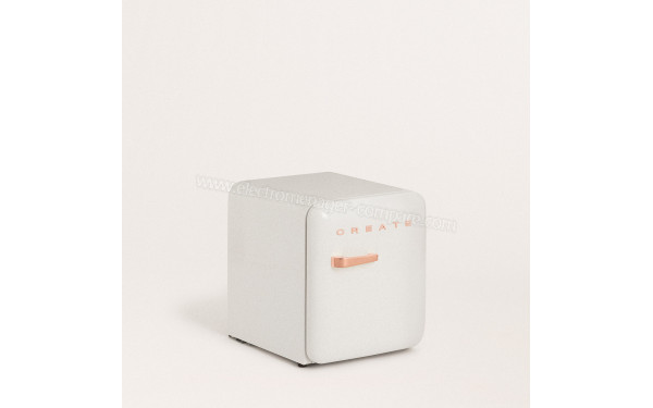 CREATE Retro Fridge 48L Rose Gold Blanc - Vue 3/4 gauche