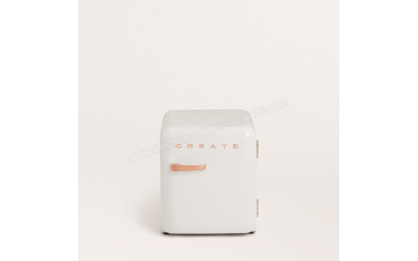 CREATE Retro Fridge 48L Rose Gold Blanc - Vue de face