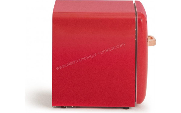 CREATE Retro Fridge 48L Rose Gold Rouge - Vue de profil