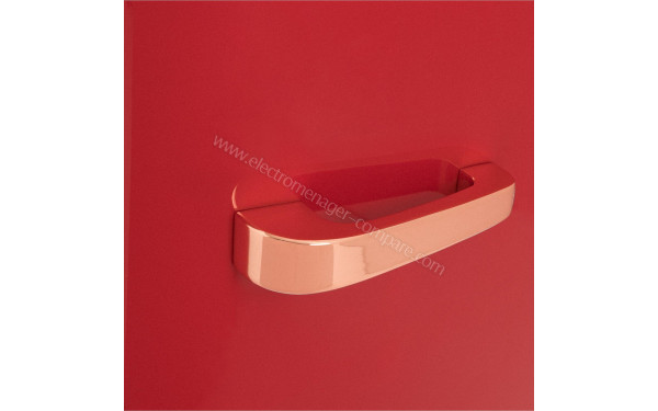 CREATE Retro Fridge 48L Rose Gold Rouge - Zoom sur la poign&eacute;e