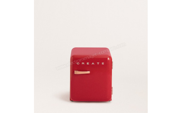 CREATE Retro Fridge 48L Rose Gold Rouge - Vue de face